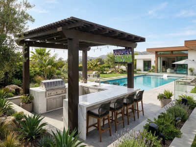 Outdoor Kitchen & Media